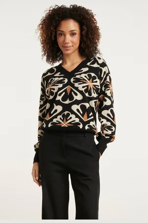Smashed Lemon 24777 e oversized trui met grafische bloemenprint |