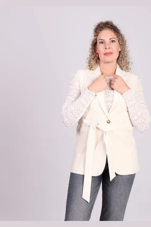 Grace & Mila Nommy gilet strikceintuur off white