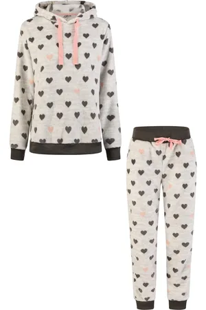 by Louise Dames huispak loungewear fleece incl capuchon hartjes