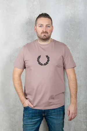 Fred Perry Flocked laurel wreath gra tee