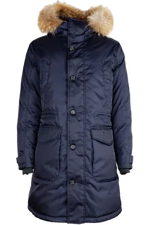 add Nylon donsjack voor mannen met bontkap