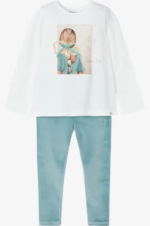 Mayoral Meisjes set legging velvet jade