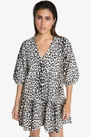 Alix the label Dames jurk leopard crispy babydoll
