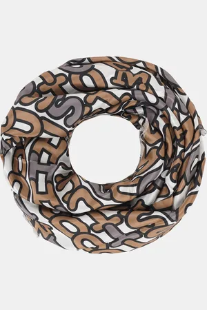 MUCHO GUSTO ® zijden sjaal new york wit en taupe letters