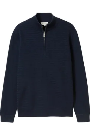 TOM TAILOR Structure mis knit troyer navy