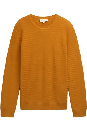 TOM TAILOR Structure crewneck knit oker
