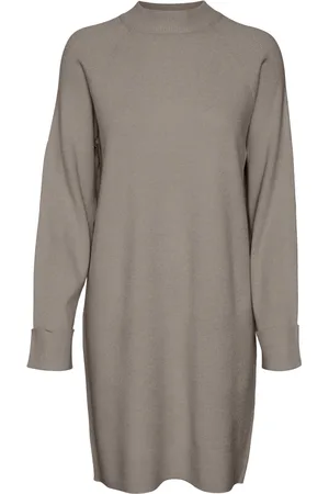 VERO MODA Vmgold mix ls highneck abk dress ga taupe