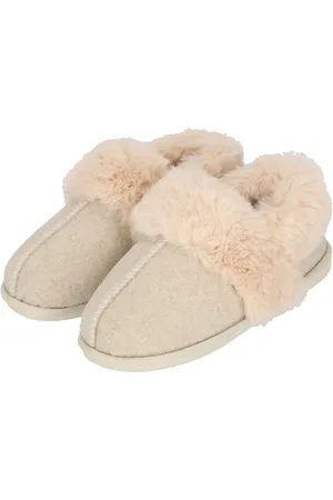 Apollo Dames instap pantoffel vilt off-white