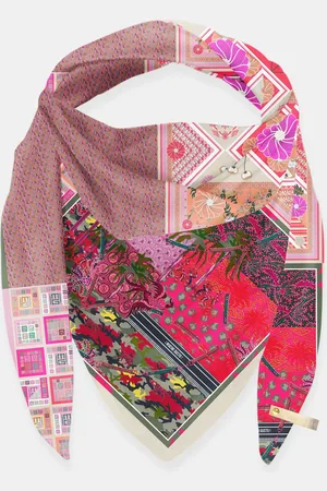 MUCHO GUSTO ® sjaal st. tropez roze bloem patchwork