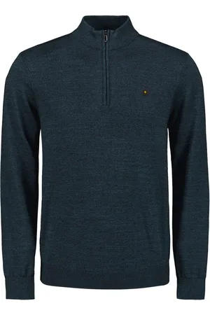 No Excess Pullover half zip 2 coloured melang navy