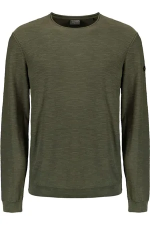 No Excess Pullover crewneck garment dyed + st dark moss