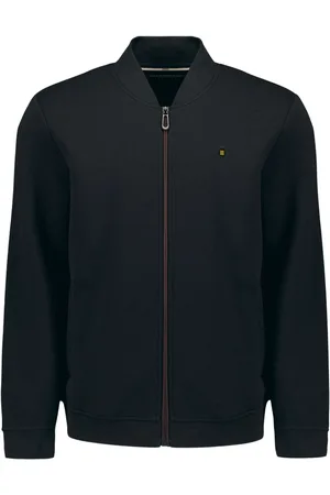 No Excess Sweater full zipper pique bomber black