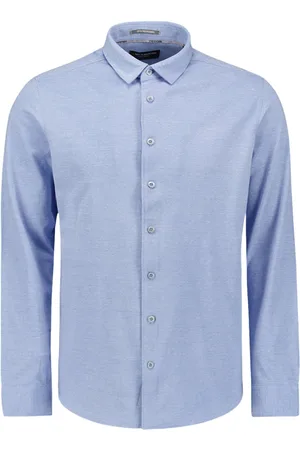 No Excess Shirt jersey pique stretch office blue