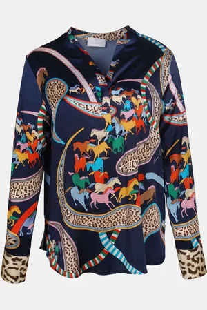 MUCHO GUSTO ® blouse monza kleurrijk paard luipaardprint