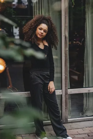 LOOXS Revolution Pantalon black stripe voor meisjes in de kleur