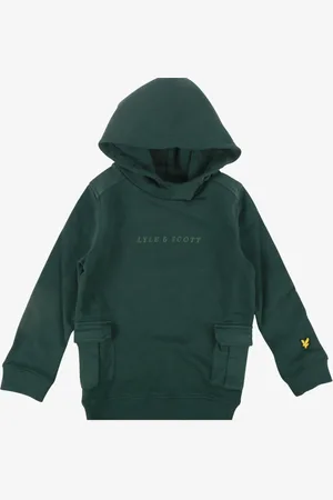 Lyle & Scott Jongens hoodie cargo pocket argyle teal