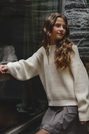 LOOXS Revolution Gebreide sweater open schouders voor meisjes in de kleur
