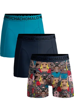 Muchachomalo Heren 3-pack boxershorts print/effen