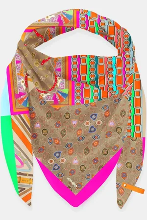 MUCHO GUSTO ® zijden sjaal st. tropez met hartenpatroon