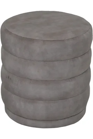 Hsm Collection Ronde poef rings-45x45x40--stof
