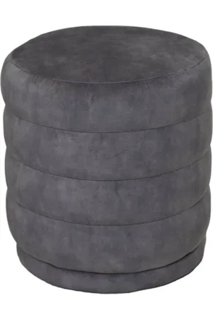 Hsm Collection Ronde poef rings-45x45x40-dolfijn -stof