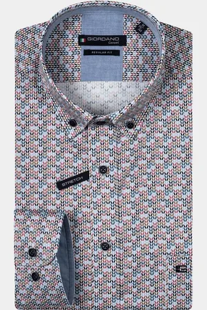 Giordano Casual hemd lange mouw ivy, ls button down knit prin 427015/50