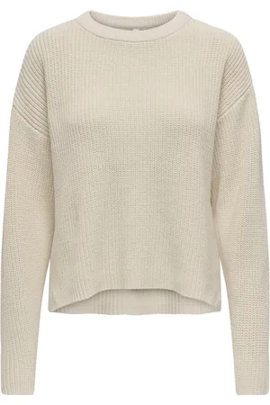 ONLY Onlluna ls o-neck pullover knt beige