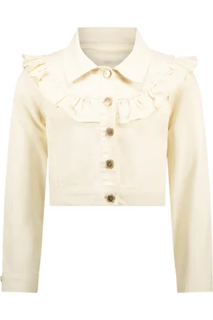 Le Chic Zomer spijkerjas meisjes wit ruffel alysum