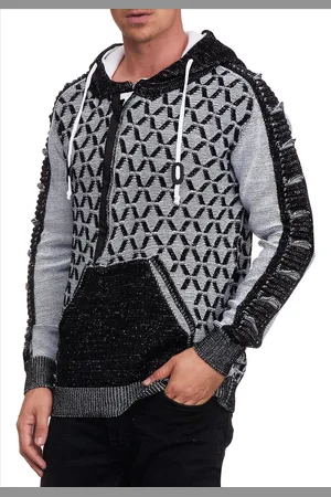 Rusty Neal Heren trui zwart wit hoodie 13362