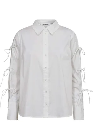 Co`Couture Poppycc tie sleeve shirt white
