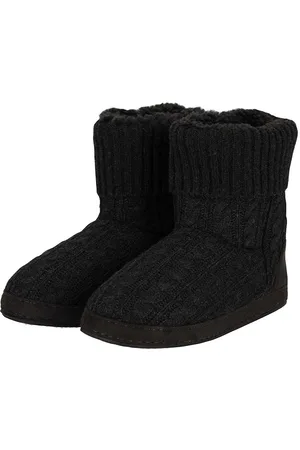 Apollo Dames pantoffels kabel patroon antraciet