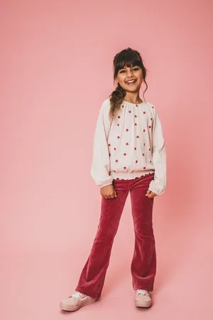 LOOXS Revolution Flared corduroy broek pink punch voor meisjes in de kleur
