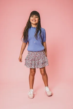 LOOXS Revolution Fancy rib top lavendel voor meisjes in de kleur