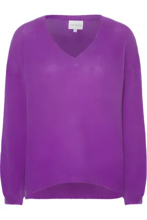 American Dreams Silja v neck knit deep purple