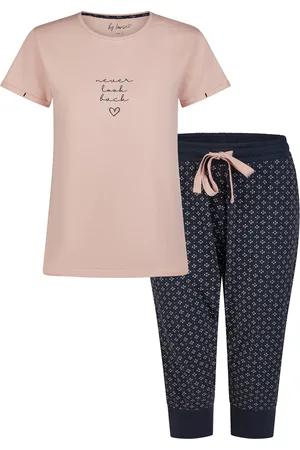 by Louise Essential dames capri pyjama driekwart aop roze