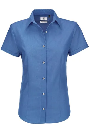 B and C B&c dames oxford shirt met korte mouwen / damesshirts