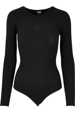 Urban classics Dames ribbed gebreide bodysuit met lange mouwen
