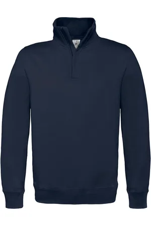 B and C Heren id.004 katoenen sweatshirt met kwart ritssluiting