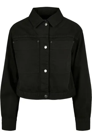 Urban classics Dames denim cropped boxy jas