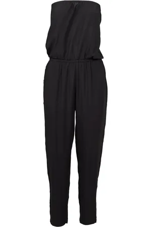 Urban classics Dames tropical viscose bandeau jumpsuit