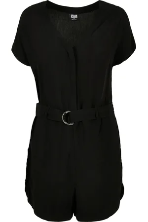 Urban classics Dames bloemen viscose riem korte jumpsuit