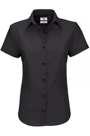 B and C B&c dames oxford shirt met korte mouwen / damesshirts