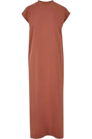 Urban classics Dames lange verlengde schouderjurk