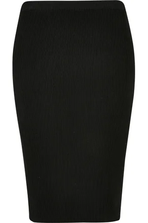 Urban classics Dames ribgebreide midi rok