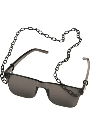 Urban classics Unisex 105 rechthoekige zonnebril voor volwassenen met ketting
