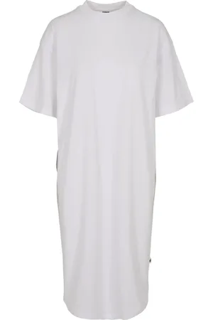 Urban classics Dames lang organisch oversized t-shirt jurk