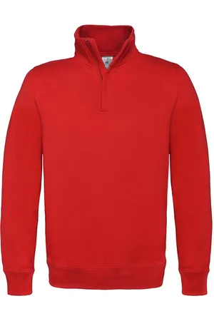 B and C Heren id.004 katoenen sweatshirt met kwart ritssluiting