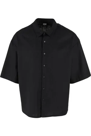Urban classics Heren boxy overhemd van katoenmix