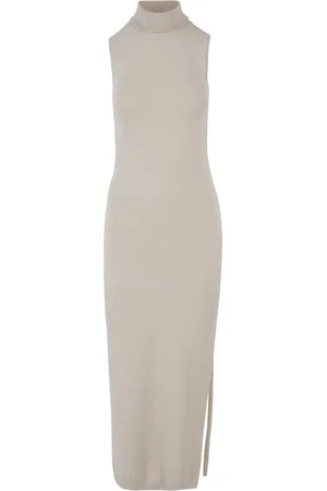 Urban classics Dames gebreide eco viscose schildpadhals maxi dress