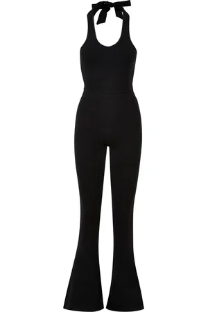 Urban classics Dames interlock stretch halter hals jumpsuit